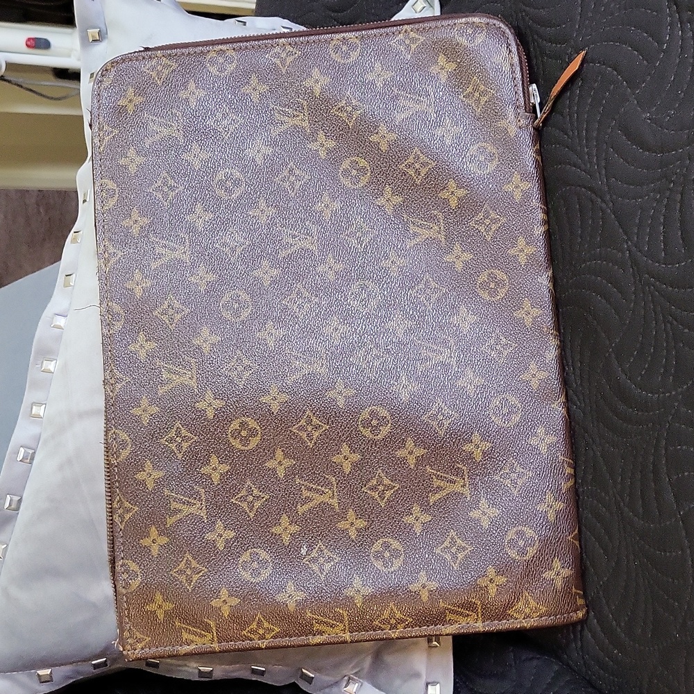 Vintage 80's Louis Vuitton Monogram Pouche Laptop or Document Case